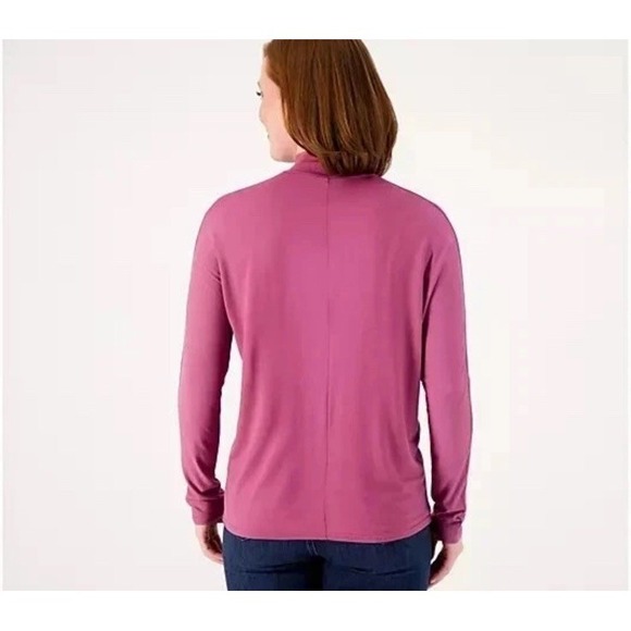 Laurie Felt Shirt Blouse Top Women's Size Medium Mock Neck Elder Berry Pullover - Picture 3 of 11